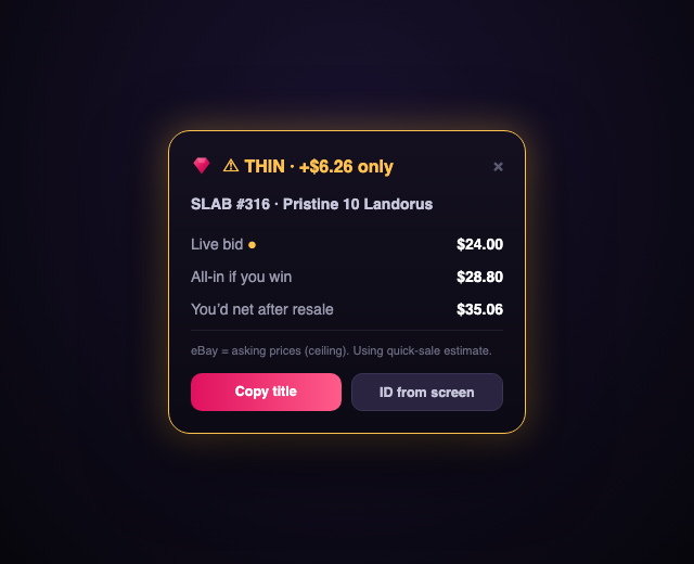 Ruby — Live Flip-Profit Assistant for Whatnot